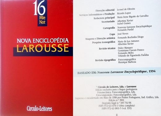 Nova Enciclopedia Larousse v16 ISBN 972-42-1801-5