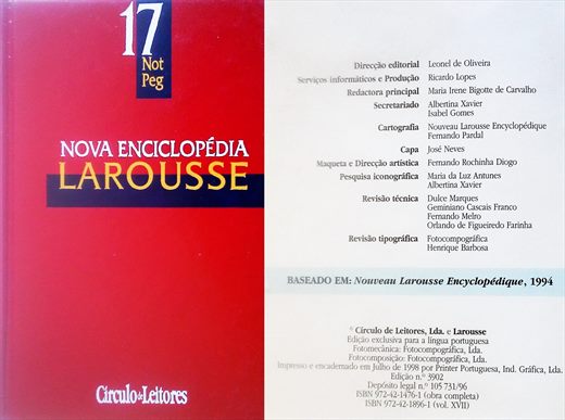 Nova Enciclopedia Larousse v17 ISBN 972-42-1896-1
