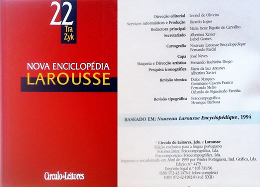 Nova Enciclopedia Larousse v22 ISBN 972-42-1982-8