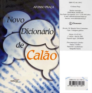 Novo Dicionario de Calao ISBN 972-46-1189-2
