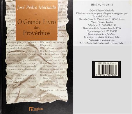 O Grande Livro dos Proverbios ISBN 972-46-0768-2