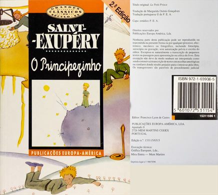 O Principezinho ISBN 972-1-03936-5