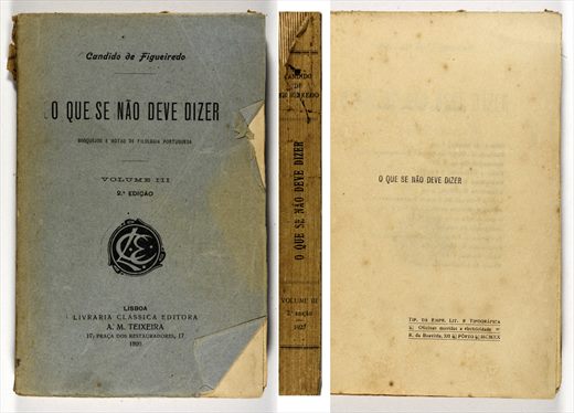 O que se nao deve dizer volume III 1920