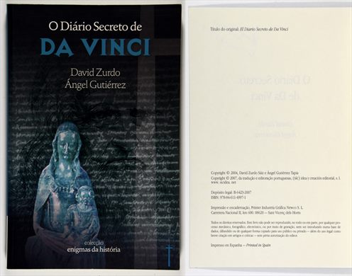 O diario secreto de Da Vinci ISBN 978-84-611-4997-1