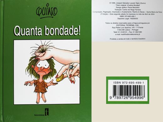 Quanta bondade ISBN 972-695-499-1