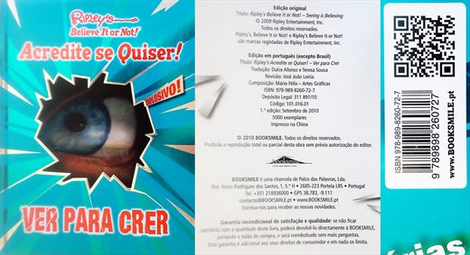 Ripleys Believe It or Not (Acredite se Quiiser) ISBN 978-989-8260-72-7