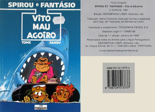 Spirou e Fantasio Vito Mau Agoiro ISBN 972-45-1373-4