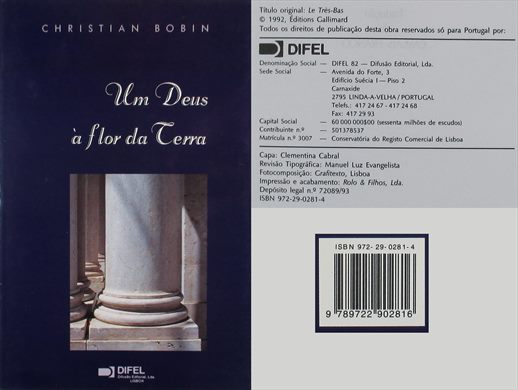 Um Deus a flor da Terra ISBN 972-29-0281-4