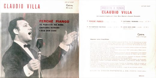Claudio Villa - Perche Piango - Te Purtavo Na Rosa - Chitarra Romana - LEco Der Core - 1966
