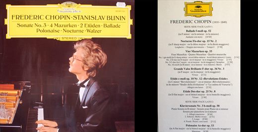 Frederic Chopin - Sonate No 3 4 Mazurken 2 Etuden Ballade Polonaise Nocturne Walzer - Stanislav Bunin - 1987