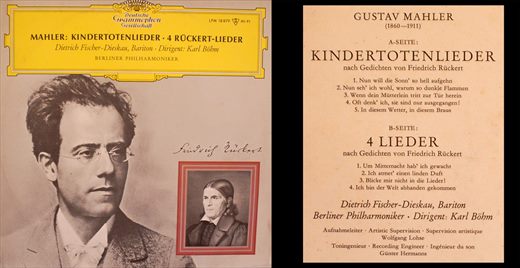 Gustav Mahler - Kindertotenlieder - 4 Ruckert-Lieder - Dietrich Fischer-Dieskau Karl Bohm Berliner Philharmoniker - 1964