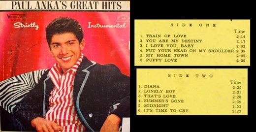 Paul Anka - Great Hits - Strictly Instrumental - 1961