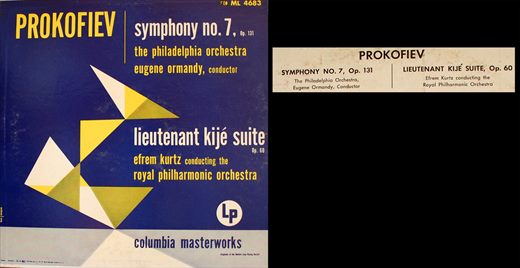Sergei Prokofiev - Symphony No 7 and Lieutenant Kije Suite - 1953