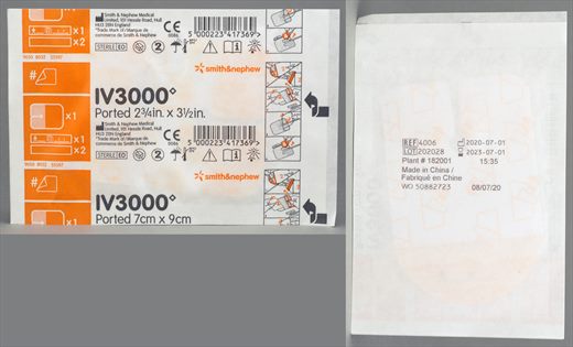 Smith and Nephew Medical - IV3000 ported 7cm x 9cm