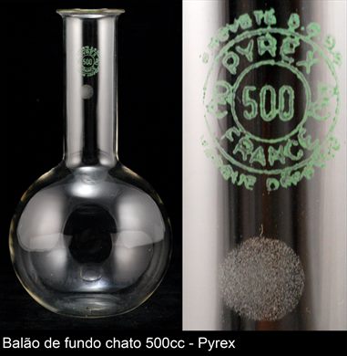 Balao de fundo chato 500cc - Pyrex