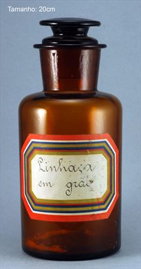 Frasco ambar 20cm - Linhaca em grao