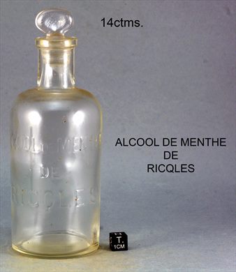 Frasco cristalino 14cm (Alcool de Menthe de Ricqles)