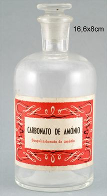 Frasco cristalino 16,6cmx8cm (Carbonato de amonio)