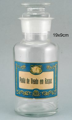 Frasco cristalino 19cmx9cm (Ponta de veado em raspas)