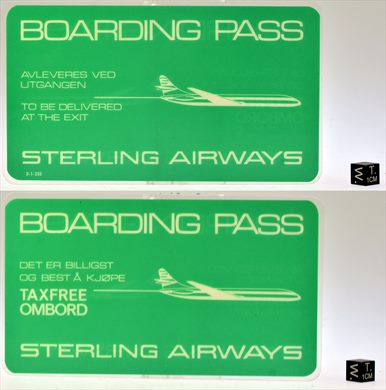 Sterling Airways bording pass (green)