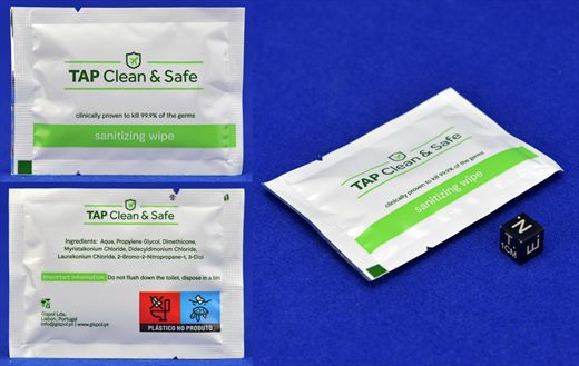 TAP Clean and Safe toalhete higienizante