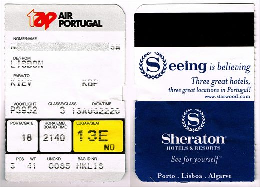 tap Boarding Pass - Sheraton