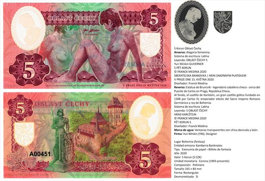 Bohemia - Korun 5 - 2020 (Fantasy note)