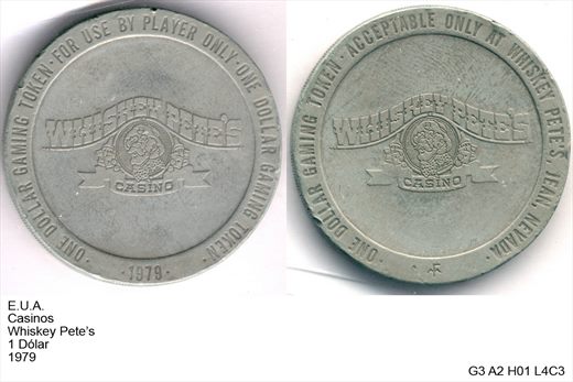 EUA - Nevada - Jean - Whiskey Petes - Dolar 1 - 1979 - G3 A2 H01 L4C3