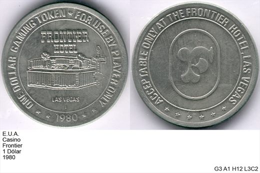EUA - Nevada - Las Vegas - Frontier - Dolar 1 - 1980 - G3 A1 H12 L3C2