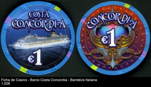 Italia - Costa Concordia - Ficha de Casino - euro 1