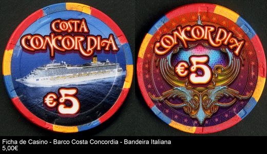 Italia - Costa Concordia - Ficha de Casino - euro 5