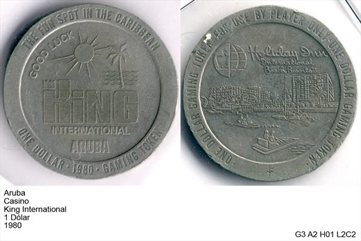 Paises Baixos (Antilhas Neerlandesas - Aruba) PB - AN - King International - Dolar 1 - 1979 - G3 A2 H01 L2C2