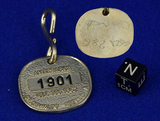 Dog tag - Dr. Oswaldo Abello A. - 1901
