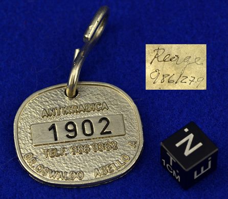 Dog tag - Dr. Oswaldo Abello A. - 1902