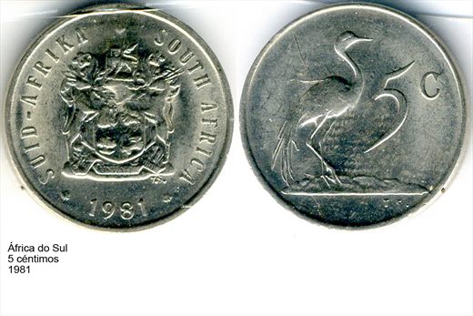 Africa do Sul - Centimo 5 - 1981 - G6 A3 H04 L6C6