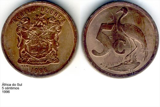 Africa do Sul - Centimo 5 - 1996 - G6 A3 H04 L6C2