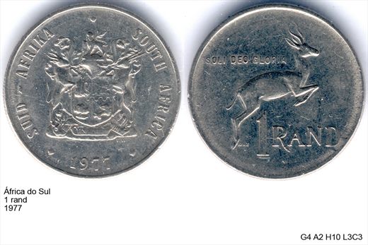 Africa do Sul - Rand 1 - 1977 - G4 A2 H10 L3C3