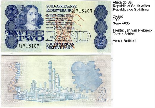 Africa do Sul - Rand 2 - 1990 - Serie A635