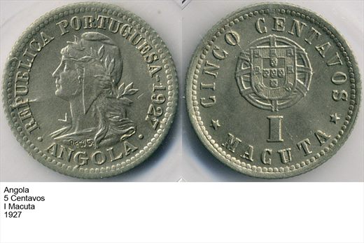 Angola - Centavo 5 - 1927 - G6 A2 H10 L2C4