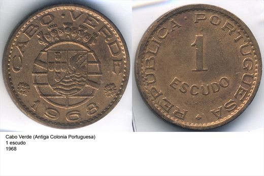 Cabo Verde - Escudo 1 - 1968 - G5 A2 H10 L6C5