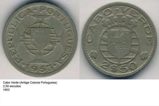 Cabo Verde - Escudo 2.50 - 1953 - G6 A2 H12 L3C4