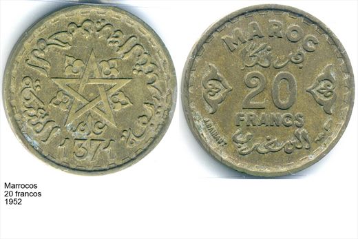 Marrocos - Franco 20 - 1952 - G5 A3 H03 L4C5