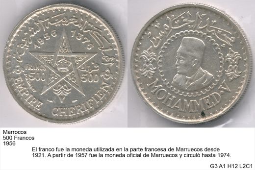 Marrocos - Franco 500 - 1956 - G3 A1 H12 L2C1