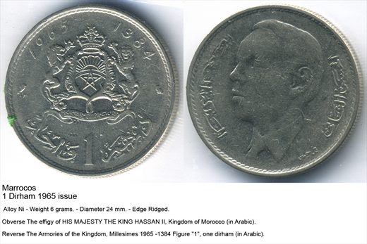 Marrocos - Dirham 1 - 1965 - G5 A2 H10 L3C1