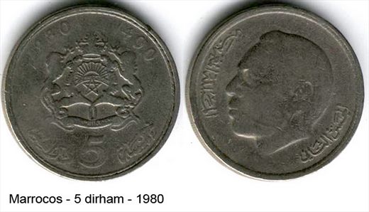 Marrocos - Dirham 5 - 1980