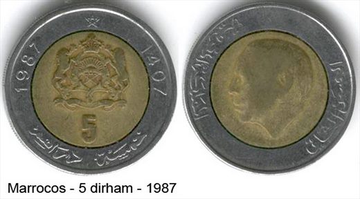 Marrocos - Dirham 5 - 1987