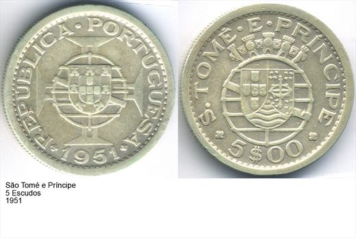 Sao Tome e Principe - Escudo 5 - 1951 - G5 A3 H02 L5C5