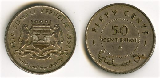 Somalia - Centesimi 50 - 1967