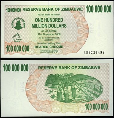 Zimbabwe - Dolar 100000000 - 2008-05-2