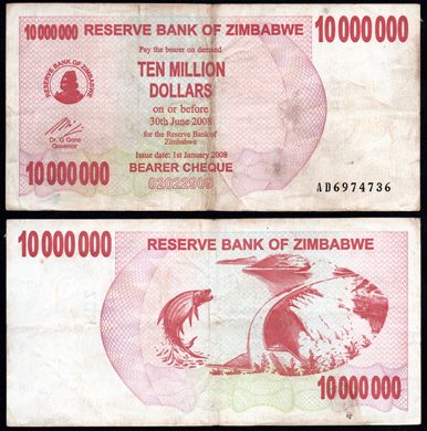 Zimbabwe - Dolar 10000000 - 2008-01-01